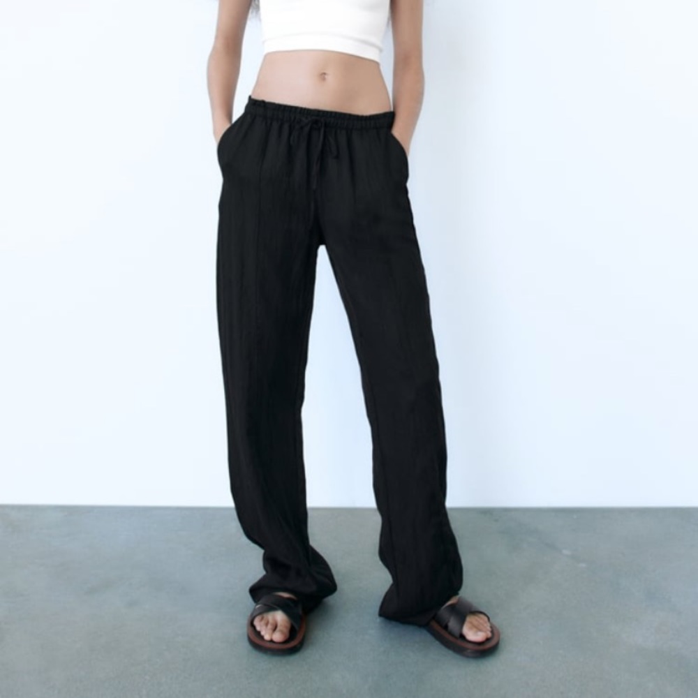 Zara black straight leg pants